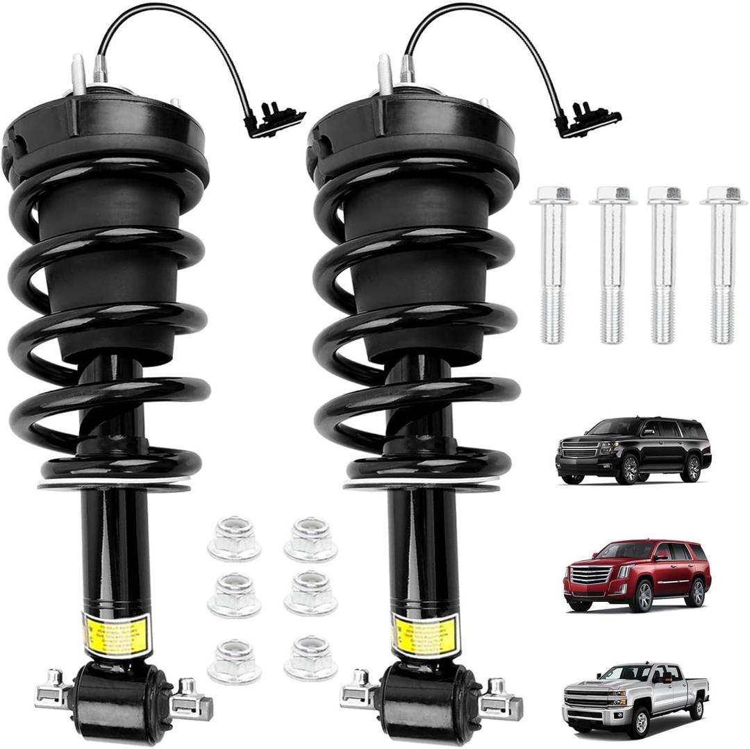 84176631 Front Air Shock Strut Absorber with Spring Magnetic Assembly  Compatible with 2015-2021 Chevy Suburban Tahoe,GMC Yukon XL Sierra 1500,Cadillac Escalade,Replaces OEM #580-1108(2PCS)