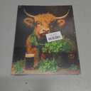 Highland Cow Decor, St Patricks Day Decor, St. Patrick's Day Decorations, Highland Cow Wooden Sign Home Office Living Room Kitchen Coffee Bar Hanging Wall Art Decorations 10 X 8 Inches