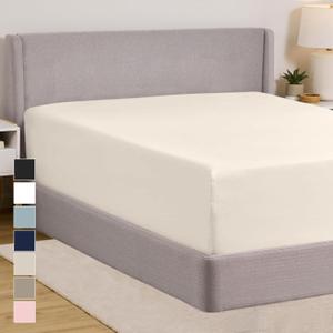 GORILLA GRIP Fitted Sheets, Stay in Place Twin Size Bottom Bed Sheet for Deep Pocket Mattress, Soft Breathable Lightweight Microfiber, All Around Elastic, OEKO-Tex, Wrinkle and Shrink Resistant, Cream