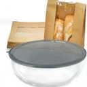 6.3Quart Large Glass Mixing Bowl with Lid, Clear Large Salad Bowls Glass Big Mixing Bowls for Kitchen