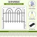 45ft x 13in Garden Fence Animal Barrier, 32 Panels Decorative Garden Fence Border, No Dig Garden Fence Panels, 1.8in Gap Rustproof Metal Stakes, Ground Defense Border Fence for Outdoor, Yard, Patio