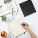 Thenshop 5 Pcs Employee Appreciation Gift Christmas Office Gifts Journal with Pen Difference Maker Inspirational Leather Notebook 3 Ballpoint Pens Box Thank You Gift for Coworker Staff Teacher(Black)