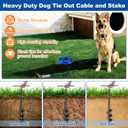 Deisunpet Heavy Duty Dog Tie Out Cable and Stake,Chew-Proof Dog Leads with Spring and Strap,Anti-Rust Ground Anchors with Extended T-Wrench,Dog Runner for Small Medium Dogs,for Yard Camping Beach,30FT