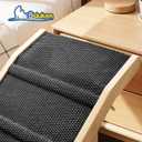 Dog Ramp for Bed, 64" Long Foldable Pet Ramp for Small Large Dogs, Dog Ramps for High Beds Car, High Traction with Platform 6 Adjustable Heights 24" to 30" Up to 220LBS Black