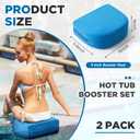 Suzile 2 Pcs Hot Tub Booster Seat Weighted Spa Bathtub Booster Seat Micro Dot Non Slip Quick Dry Bottom Portable Inflatable Cushion with 3D Mesh Cover Tub Accessory for Indoor Outdoor(Blue)