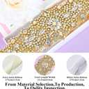 Pardecor 2025 Crystal Beaded Parties Focus Rhinestone Belts For Women Wedding Dress Belt Party Dinner Dresses Matching (Gold)