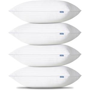 CozyLux Pillows Queen Size Set of 4, Cooling Hotel Quality Bed Pillows with Premium Soft Down Alternative Fill for Side Back and Stomach Sleepers - 4 Pack, Queen, 18x28 Inches