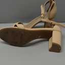 Women's Heeled Sandals Open Toe Ankle Strap Chunky Heels Dress Shoes Wide Feet Friendly, Size 7, Beige