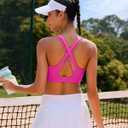 RUNNING GIRL High Impact Sports Bra for Women,Criss-Cross Back Top with Moulded Cups Womens Sports Bra High Support (Pink, M)