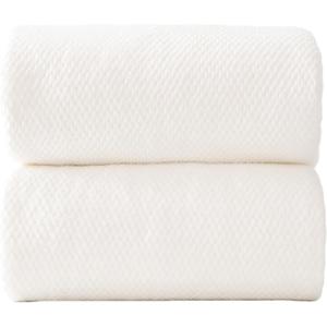 Bath Sheets 40x80 Inches Oversized Bath Towels Extra Large Super Soft Absorbent Hanging Loop Microfiber Shower Towels for Bathroom (White, 2 Pack)