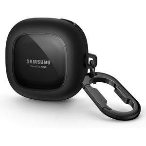 SURITCH Protective Case for Samsung Galaxy Buds FE(2023)/Buds 2 Pro(2022)/Buds 2(2021)/Buds Pro(2021)Buds Live(2020), Shockproof Sturdy Earbuds Cover for Charging Case with Heavy-Duty Carabiner, Black