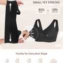 FeelinGirl Bras for Women No Underwire Seamless Smooth Bralette Full Coverage Comfy Everyday Bras with Wide Straps (Black, XL)