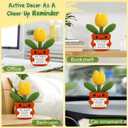 Mini Crochet Tulip Gifts for Wife, Wife Gift from Husband Handmade Tulip for Anniversary Birthday Valentines Day Mothers Day Just Because, Cute Encouragement Gift for Her Desk Decor