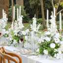 2pcs 19inch White Free Standing Flowers Ball Bouquet Artificial Rose Arrangements Balls for Wedding Centerpieces Tables Chair Aisle Runner Flowers Decor