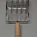 Sprinkle & Sweep Metal Cat Litter Scoop - Heavy Duty Litter Scooper & Speed Sifter with Comfortable Beech Wood Grip - Washable Convenient Stand for Easy and Efficient Cleaning