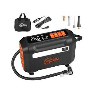 ROCGORLD R8 Tire Inflator Portable Air Compressor, DC 12V Air Compressor Portable with Large Dual Digital Screen, 3X Faster Inflation Air Pump for Car, Bike, Ball, Motor