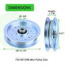 2 Pack 756-04129B Idler Pulley Replaces 753-08171 753-08068 956-04129 Rotary 12675 for Cub Cadet 42" 50" RZT 50 LTX 1040 LT1045 LTX1050 RZT54 LTX1045 LT1500 RZT42 LT2000 Troy Bilt 42 Mowers