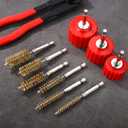 9pcs Copper Pipe Cleaner Set for Power Drill, 3pcs 1/2" 3/4" 1" Tube Cleaning Brushes & 6pcs Brass Wire Bore Brushes Metal Pipe Cleaner for Drill Copper Tubes and Fittings for Soldering