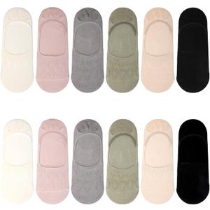 TIESOME 6 Pairs No Show Socks for Women, Invisible Liner Non Slip & Low Cut Footies for Flats Summer Breathable Cotton Liner Socks