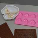 10pcs Valentines Heart Silicone Molds, Large Breakable Heart Mold for Chocolate with Hammer, 8 Cavity Diamond Hear t Shaped Silicone Molds for Valentines Candy Making