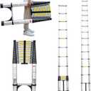 Aluminum Telescoping Ladder - 23.3FT Lightweight Extension Ladder, 330 Lbs Heavy Duty, Non-Slip Feet, Portable & Folding for Home, RV, Attic & Outdoor Use