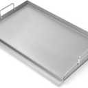 Cooking Griddle for Gas Grill, 25"x16" Flat Top Grill Plate with Grease Groove for Gas and Charcoal BBQ Grid for Outdoor, Flat Top Griddle Plate with Handles for Electric/Gas Grill/Camping