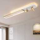 EIDISUNY Modern LED Ceiling Light Remote Control, 47.2in Linear Ceiling Light with 2 Adjustable Spotlights 65W, Dimmable 3CCT, Gold Long Ceiling Light Fixture for Bedroom Kitchen Living Room