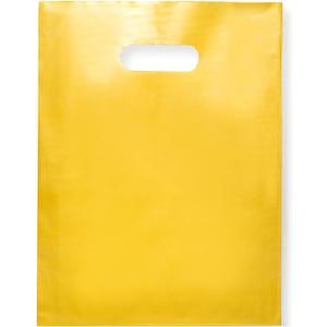 Merchandise Bags Gold Color 100 Count 9"x12" Extra Thick 1.5Mil Glossy Bags With Handles