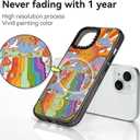 Compatible for iPhone 15 Case Cute Aesthetic - Durable Shockproof 6.6 ft Drop Impact Phone Case Cover with Funny Fashion Mushroom 6.1" Black