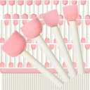 Harloon 100 Pcs 4 Assorted Sizes Round Sponge Paint Brush for Craft Painting Sponge Paint Tools for Kids Art, Pink