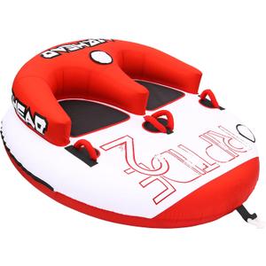 Airhead Riptide 2 Towable 1-2 Rider Tube for Boating and Water Sports, Kwik-Connect Tow and Two Patented Speed Safety Valves for Easy Inflation and Deflation