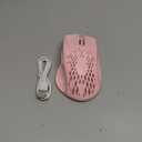 VEGCOO Wireless Gaming Mouse, C30 Silent Click Wireless Rechargeable Gaming Mouse with Double-Click Key and Colorful LED Lights, 3 Level Adjustable DPI for Gaming and Working (Pink)