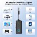 2026 Bluetooth 6.0 Transmitter Receiver, 2-in-1 Airplane Travel Adapter for 2 AirPods/Headphones, 3.5mm AUX for Flight/TV/Car, Compatible with Apple AirPods 1/2/3/4 & Pro 1/2/3