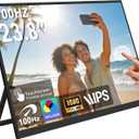 QQU 23.8" Large Portable Touchscreen Monitor, 1080P 100Hz FHD 100% sRGB USB-C HDMI Home Gaming Second Monitor Speakers w/120Stand & VESA Travel Monitor for Laptop, MacBook, PC, Phone, Tablet, Switch