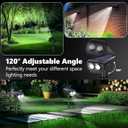 Flacchi Solar Lights Outdoor Waterproof - 2 Lighting Modes Solar Powered Garden Yard Spot Lights for Outside Landscape (Cool White, 4 Pack)