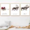 2 x AnyDesign 3Pcs Christmas Wall Art Prints 11x14in Santa Claus Reindeer with Sleigh Art Poster Decor Large Aesthetic Xmas Posters Room Decor for Gallery Living Room Bathroom Wall Decor(UNFRAMED)