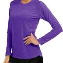 MAGCOMSEN Women's Long Sleeve Shirts UPF 50+ Sun Protection Shirts for Hiking Fishing Workout Rash Guard L