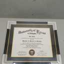 GMFrames 11x14 Wood Diploma Frame with Black Mat or Display 14x17 Certificates without Mat,Tempered Glass,Rustic Black Finish with Gold Trim