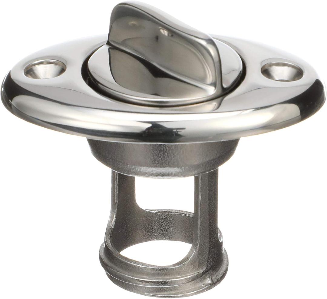 Seachoice Stainless Steel Marine Boat Garboard Drain & Plug, Polished Finish
