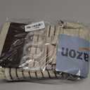 AmazerBath Farmhouse Shower Curtain, Brown Shower Curtain Set with Tassels, Rustic Faux Linen Brown Striped Boho Shower Curtain with Hooks, Warm Tan Toned, 72x72 Inches