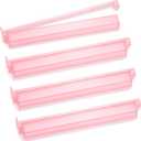Mahjong Racks,4PCS Clear Acrylic Mahjong Racks with Pushers,American Mahjong Accessories Mahjong Gifts Pink