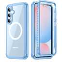 Temdan for Samsung Galaxy S24 FE Case, [Built-in Glass Screen Protector][Compatible with Magsafe][Full Body Shockproof][Work with Fingerprint ID] Heavy Duty Protection Phone Case for S24 FE 6.7"