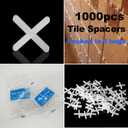 Tile Leveling System Kit with 200pcs Tile Leveler & 4 Special Wrenches & 1000pcs 2mm Tile Spacers