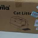 Extra Large Stainless Steel Litter Box with Lid, High Sided Enclosed Metal Cat Litter Pan, Dog Proof Front Entry Top Exit, Odor Control Easy Clean Leak Proof, Includes Mat, Scoop & Step, Black