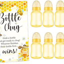 TrelaCo Bottle Chug Baby Shower Game 10 Pcs Baby Bottles Shower Favor with 1 Bee Theme Sign for Gender Reveal Party Supplies Gifts(Yellow)