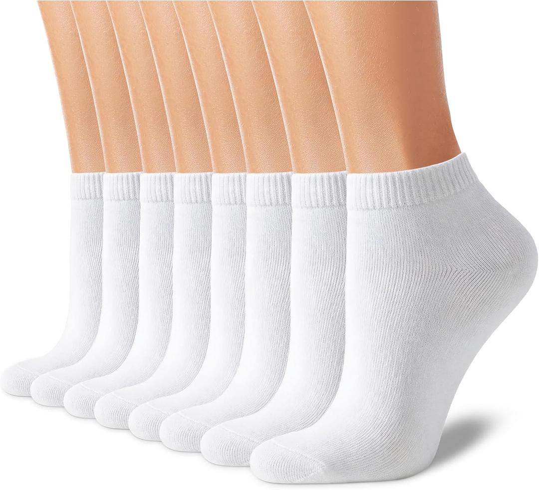 CHARKING 8 Pairs Ankle Socks for Women - Non Slip Cotton No Show Low Cut Casual Socks