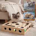 Cat Scratch Puzzle Enrichment Box, Maze Cat Nail File Scratcher & Built-in Sandpaper, Wooden Cat Nail File Enrichment Box, Stress-Free Alternative to Trimming Your Nails