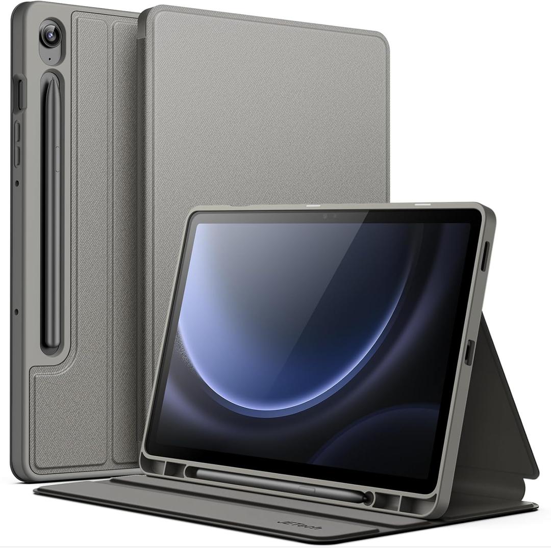 JETech Case for Samsung Galaxy Tab S10 Lite / S10 FE / S9 FE 10.9-Inch with S Pen Holder, Slim Folio Stand Protective Tablet Cover, Multi-Angle Viewing (Gray)