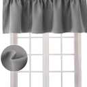 Hiasan Valance Curtains for Kitchen Blackout Thermal Insulated Solid Window Curtain Valance, Grey, 60 x 18 Inches, 1 Panel