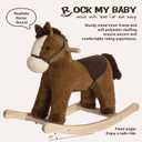 Rock My Baby Rocking Horse, Dark Brown Horse Rocker for Toddlers 18M+, Plush Ride on Horse Toy with Realistic Sound,Soft Stuffed Filling, CPC Certified